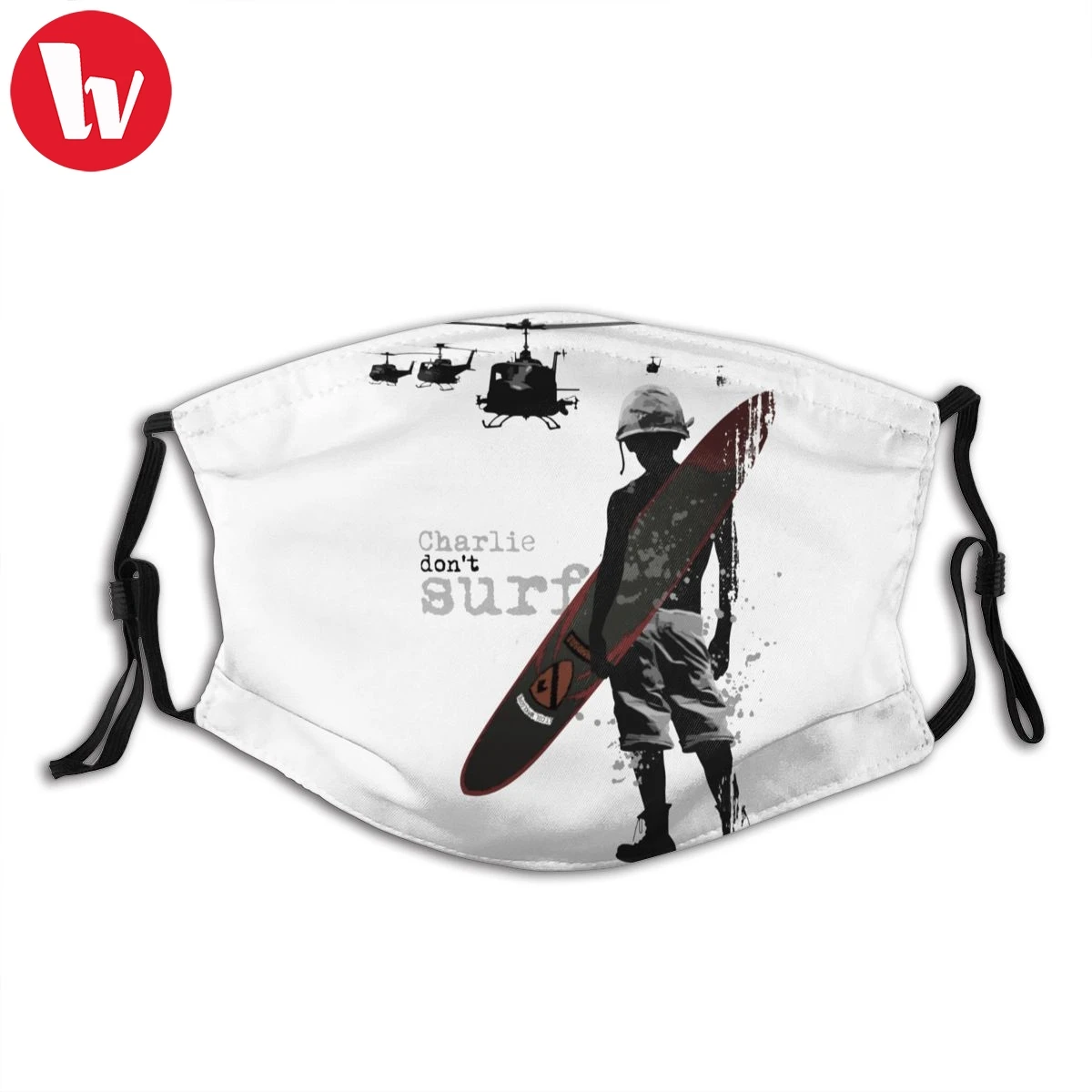 Vietnam War Mouth Face Mask Charlie Don T Surf Facial Fashion Cool with 2 Filters for Adult | Аксессуары для одежды
