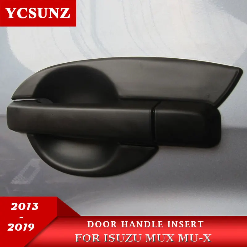 Черная чаша на дверную ручку для Isuzu Mux Mu-x 2013 2016 2017 2014-2019 2020 аксессуары из