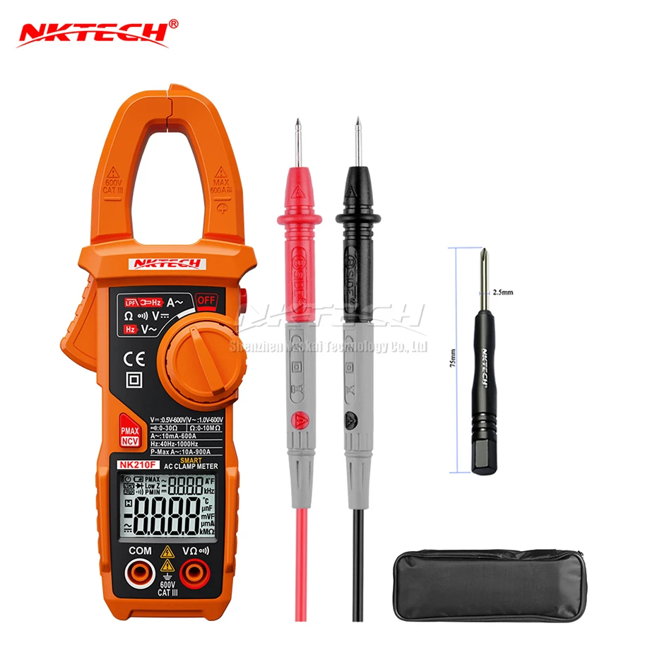 Цифровой измеритель зажим NKTECH NK210F Автоматический диапазон напряжение