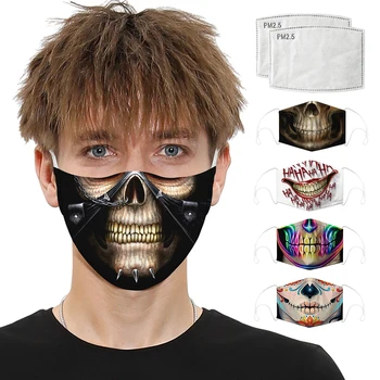 

Motorcycle Face Mask Skull Mouth Caps Balaclava Activated Carbon Filter Dust Reusable Protection Mask Moto Face Shield Men Women