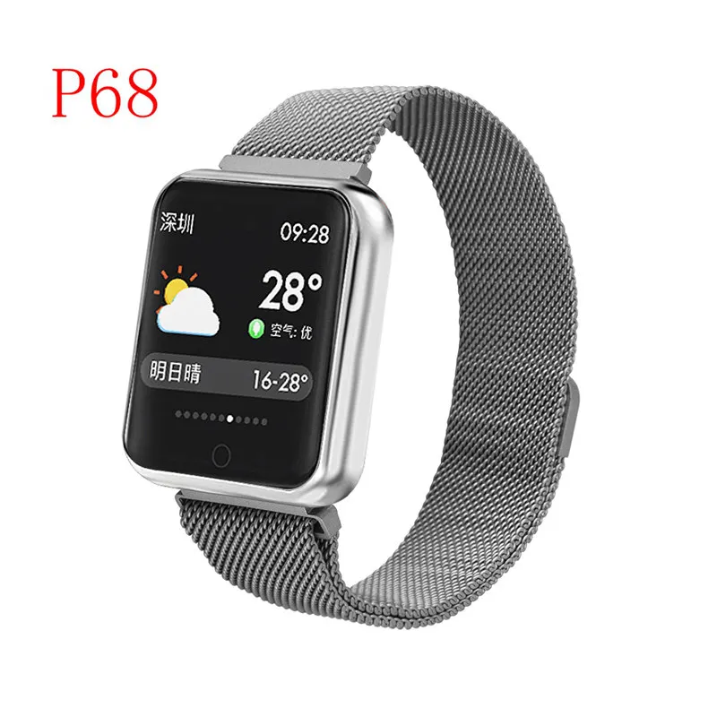 P68 C Модные Смарт-часы P70 P68 P80 IP68, водонепроницаемые, пульсометр, кровяное давление, кислород, спортивные Смарт-часы для Apple IPhone, Xiaomi - Цвет: P68 C