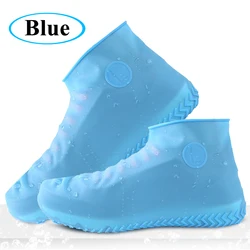 Waterproof Silicone Shoe Covers - Unisex Reusable Rain Protectors for M EU 35-40 (Blue)