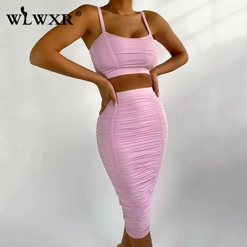 Женское плиссированное платье на бретельках FQLWL комплект из двух предметов миди