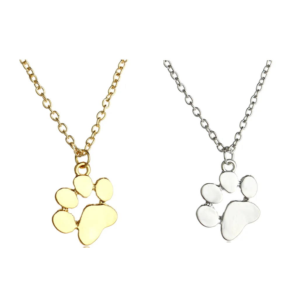 Pet Paws Footprint Dog Cat Animals Claw Pendant Necklace Silver Gold Colors Chain Family Friends Lover Gifts Jewelry Charm | Украшения и