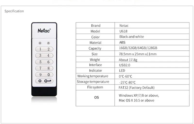 Netac usb-накопитель с зашифрованной клавиатурой 2,0 64 ГБ 32 ГБ флеш-накопитель USB 32 64 16 ГБ флеш-накопитель USB флеш-накопитель диск на ключ памяти