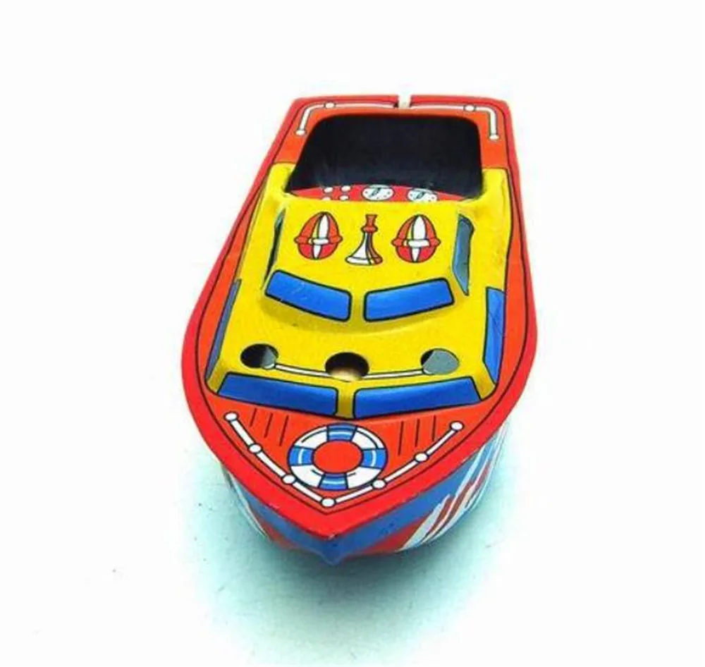 Горячая заводная игрушка винтажный Ретро пароход оловянные игрушки, свечи с питанием положить корабль лодка коллекционные оловянные игрушки подарки