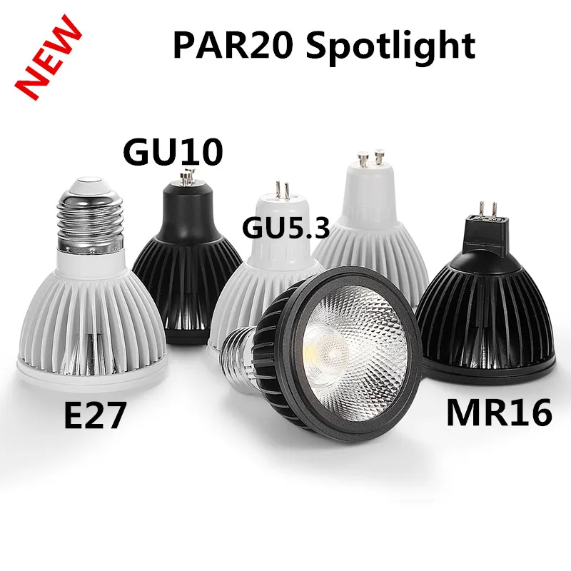 10 шт. новый светодиодный прожектор GU10 E2715W PAR20 с регулируемой яркостью 110 В 220
