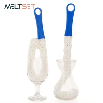 

Bendable Cleaning Brush Multi-Function Soft Foam Glasses Cleaner Wine Cups Brush For Goblet Decanter Stemware Glasses Home