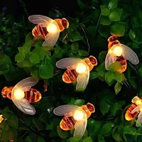 5M Solar Lights String 20 Led Honey Bee Shape Solar Powered Fairy Lights For Outdoor Home