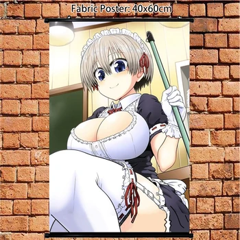 

Anime Poster Uzaki-chan Wants To Hang Out maid sexy Wall Scroll Decoration 60cm Art Prints Room Home Decoration