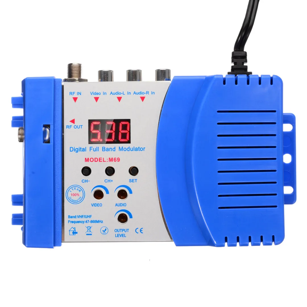 Домашний модулятор цифровой VHF UHF радиочастотный AV в RF TV адаптер преобразователь