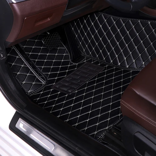 MIDOON автомобильные коврики для Volkswagen EOS UP caravell sharan Scirocco Beetle вариант Phaeton Multivan Magotan 2000 - Название цвета: Black-Beige
