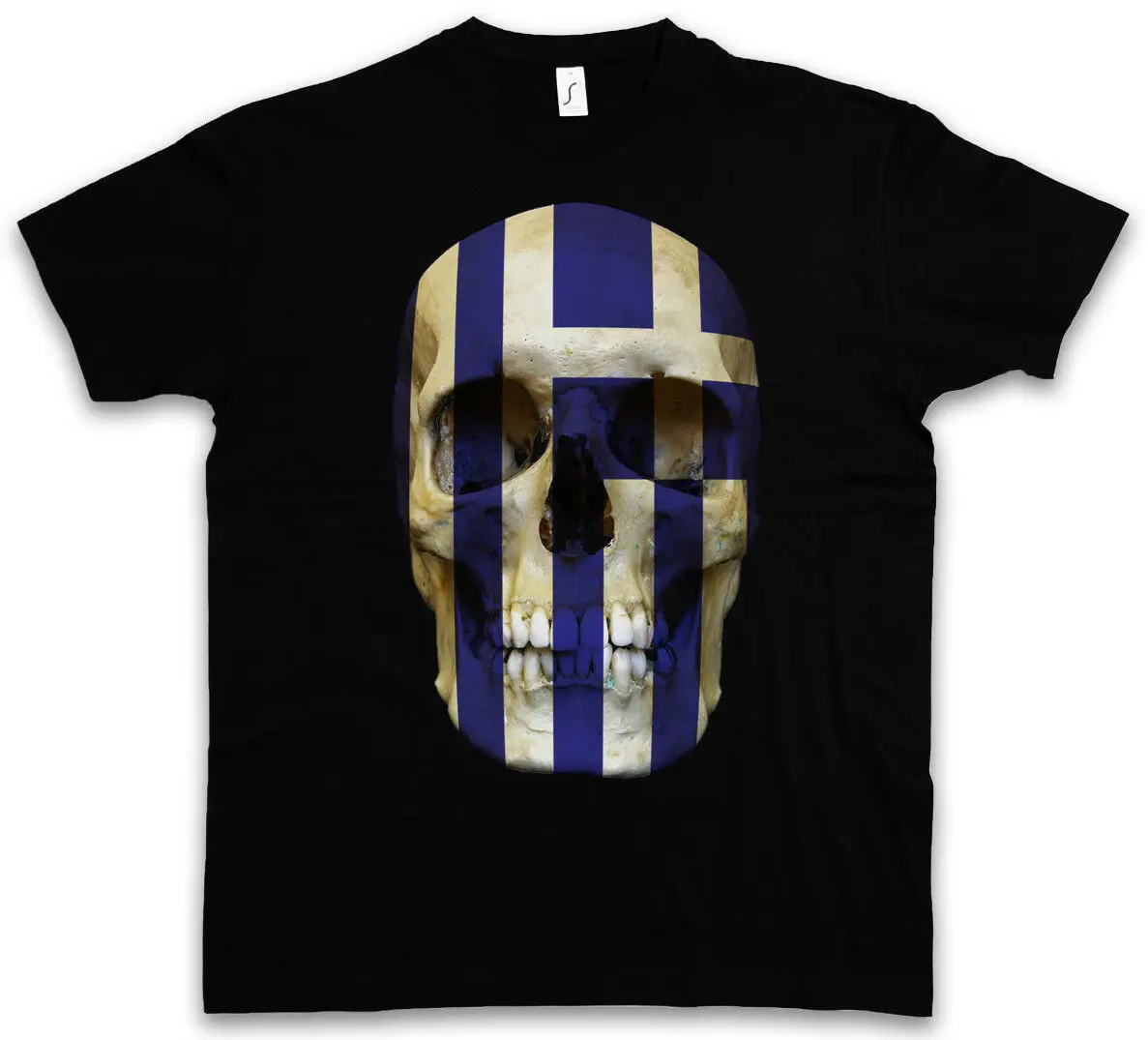 

Classic Biker MC Banner Printed Greece Skull Flag T-Shirt. Summer Cotton Short Sleeve O-Neck Men's T Shirt New S-3XL