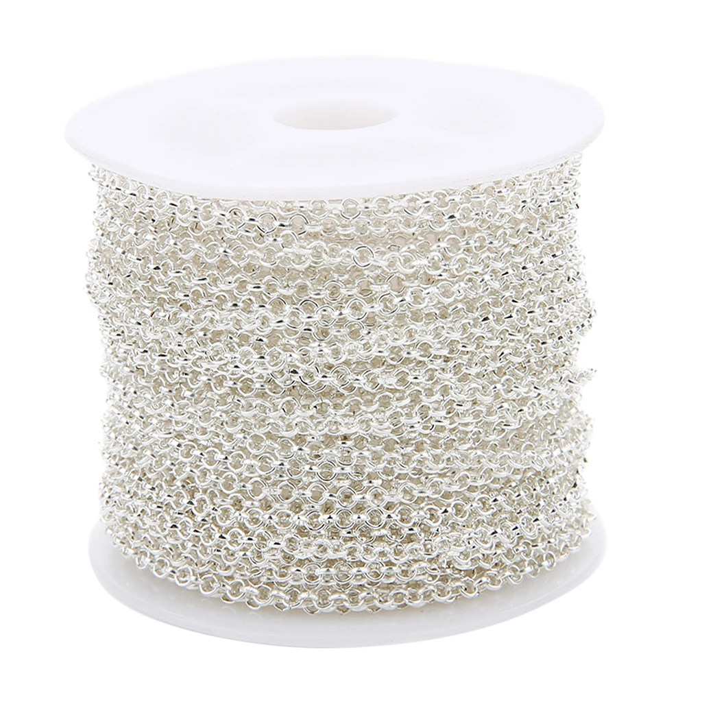 4 Pieces 10 Yards/Roll Necklace Chains Link Cable for Jewelry Making DIY