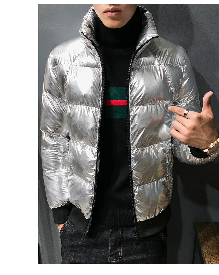 Зимние новые мужские парки, большие размеры 4XL, глянцевая тонкая куртка, мужские модные толстые теплые парки в Корейском стиле, пальто