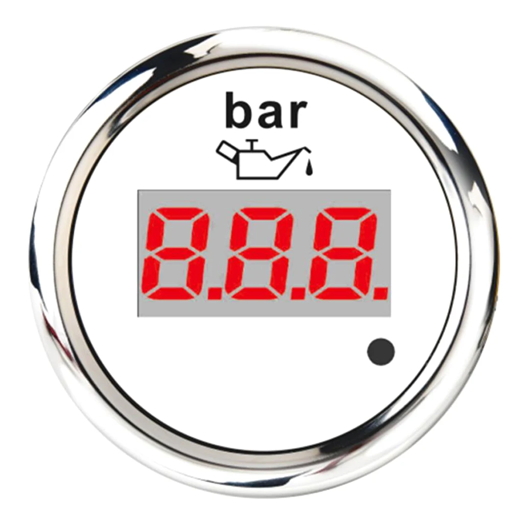 2 ''52 мм цифровой дисплей датчик температуры масла 0BAR-10BAR универсальный для автомобиля транспорт автомобиль(белый