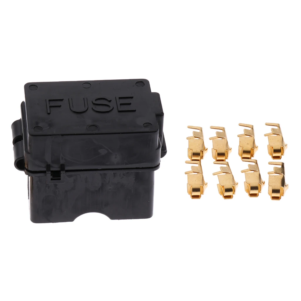 Universal Car Boat 4 Way Circuit Blade Fuse Box Holder Block with Terminals