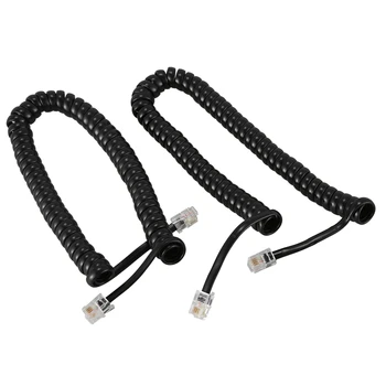 

Top 2 Pcs 2M RJ9 4P4C Plug Coiled Stretchy Telephone Handsets Cable Black