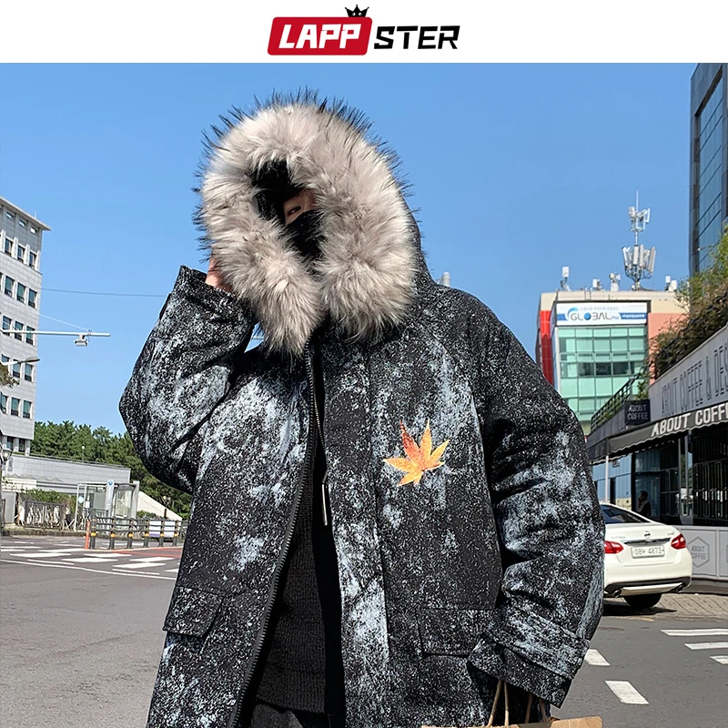 LAPPSTER Winter Jas Dikke Mannen Streetwear Hooded Parka Jas 2019 Heren Harajuku Japanse Fashoin Zwart Puffer Jas Plus Size