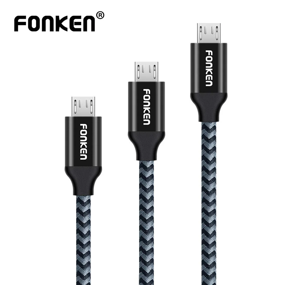 

3Pcs FONKEN Micro USB Cable QC3.0 Fast Charger Phone Cable 2.4A Quick Charging for Phone Power Bank Wires Mobile 2m 3m Data Cord