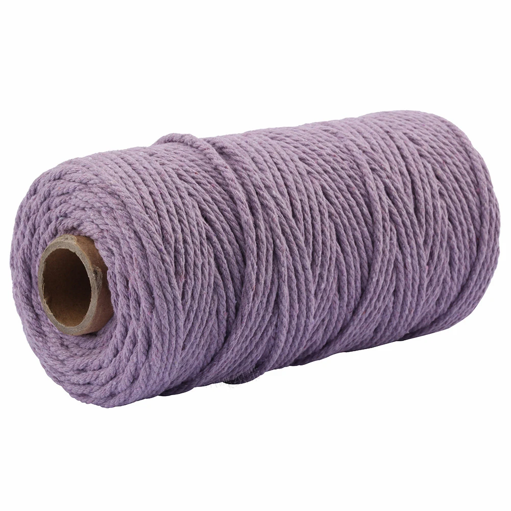 3mm Colorful Cotton Macrame Cord Rope Beige Twisted Cord Craft Macrame String DIY Home Textile Wedding Decorative supply 110yard 