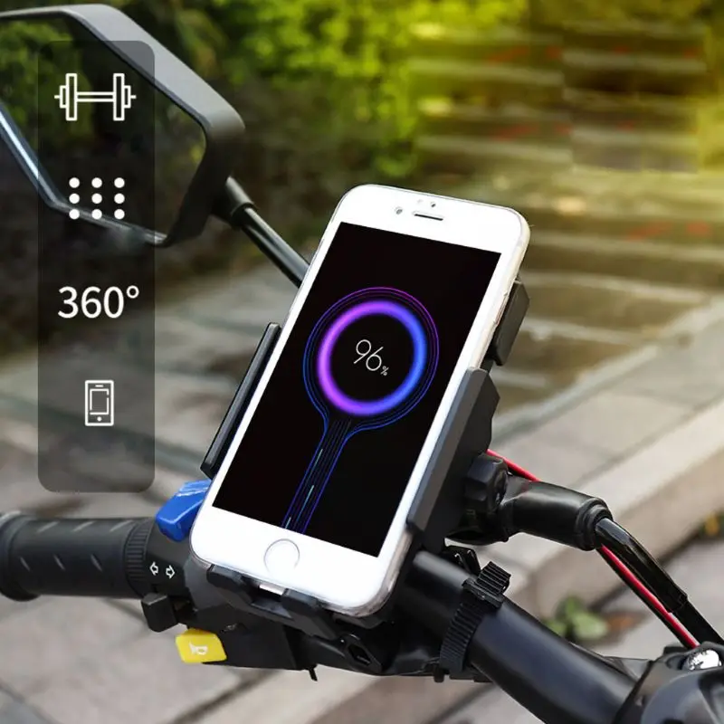 Водонепроницаемый DC 12 V-120 V мотоцикл E-bike Беспроводная зарядка для телефона держатель