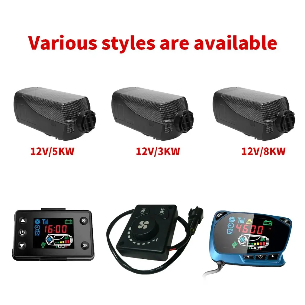 

12V 5Kw/3Kw/8Kw Parking Diesel Air Heater Car Heater With Lcd Dynamic Thermostat Car Single Hole Heater Sale