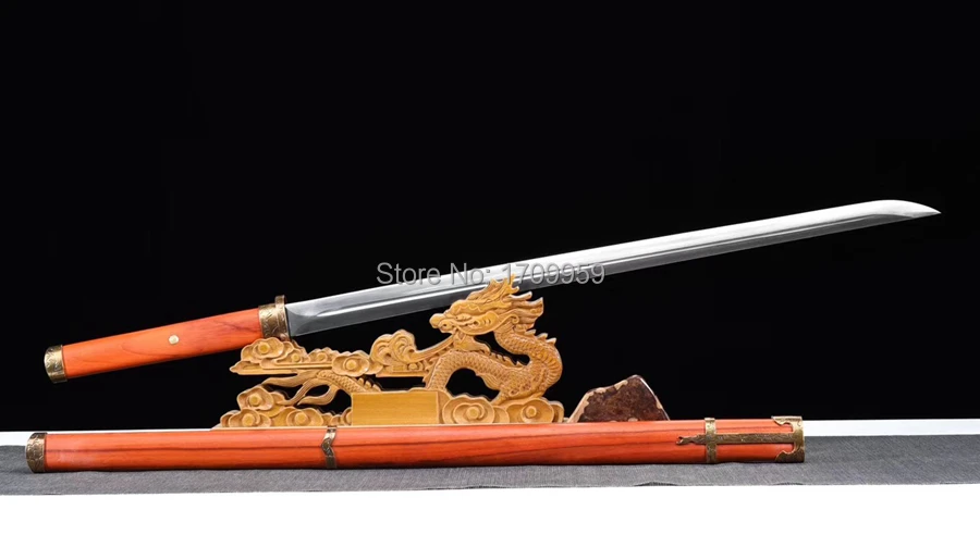 Redwood Saya KungFu Tang Dynasty Battle Saber Knife Sharp High Carbon Steel Chinese Dao Sword Katana