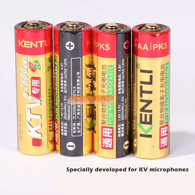 4 шт./партия KENTLI KTV special 1,5 V AA 2800mWh перезаряжаемые литий-ионные батареи беспроводной микрофон перезаряжаемые батареи