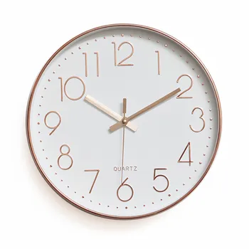 

Modern Simple Wall Clocks Living Room Round Thin Box Home Decoration Wall Clock Bedroom Quiet Metal Clock