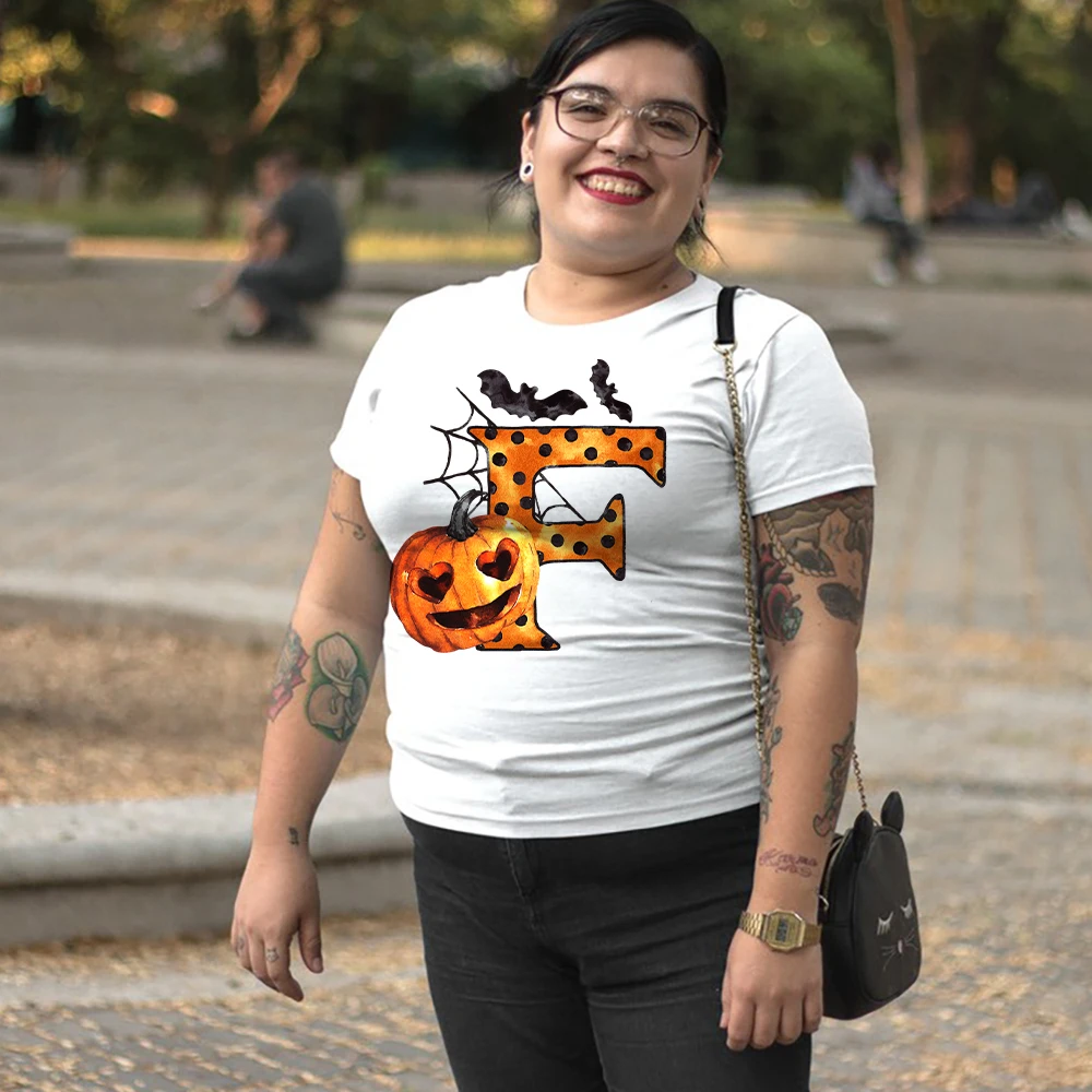Tanie Halloween kobiet Tshirts graficzny wrona list L dopasowanie Plus rozmiar sklep
