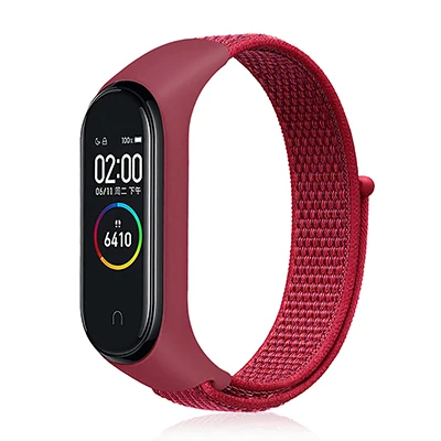 Style 2 Red Hangrui Mi band 4 ремень холщовый нейлоновый ремешок на запястье для Xiaomi Mi Band 4 3 band 4 спортивный браслет ремешок для часов Ремешки для Mi 4 - Цвет: Style 2 Red