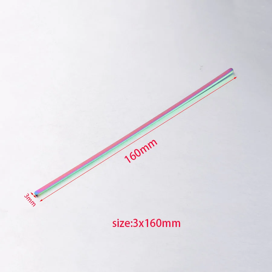 Width3mmrainbow FnixtarWidth 3/6/9 мм, Фурнитура для бижутерии, C открытым манжета Материал зеркало Polishe Нержавеющая сталь прямоугольник подвеска-заготовка 160 мм Длина 10 шт./лот - Окраска металла: Width3mmrainbow