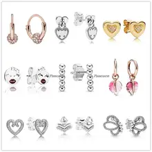 

Authentic 925 Sterling Silver Openwork Cute Butterfly Earrings With Crystal Stud Earrings For Women Wedding Fashion Jewelry