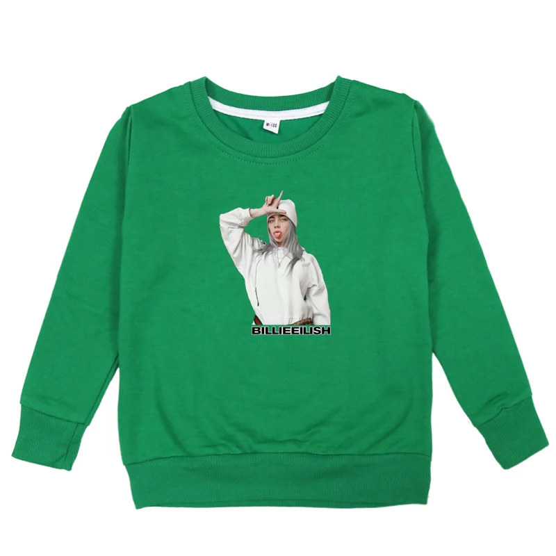 kids hoodies 12 Весна года, Новое поступление, худи для мальчиков и девочек, худи Billie Eilish, хлопковая футболка с длинным рукавом, толстовки, одежда для малышей - Цвет: kids hoodies 12