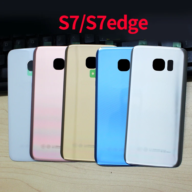 Для SAMSUNG Galaxy S7 G930 G930F Eedge G935 G935F Задняя крышка батареи Дверь стеклянная Корпус чехол