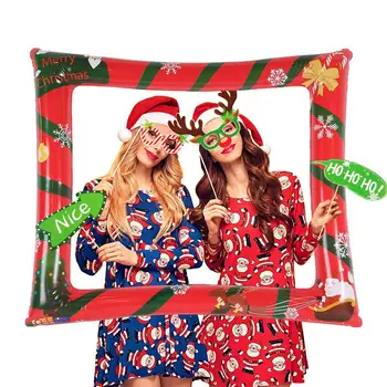 

Fun Christmas Inflatable Photo Booth Frame Festive Props Holiday Reunion Party Decorations Merry Xmas Santa