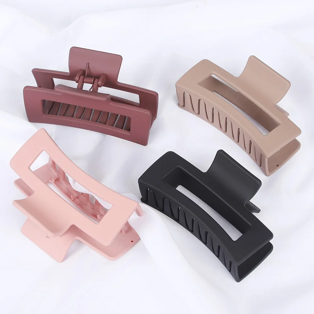 2PCS/Lot 11CM Big Ponytail Hair Claw Clips Plastic Geometric Hollow Matte Crab Barrette Hair Clamps Women Hair Accessories Set for toilet seats fixtures toilet screw 2pcs 69 46mm abs plastic fixing accessories kit hinge bolt screw toilet pew