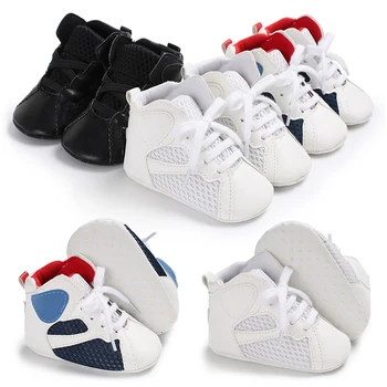 

Fashion Newborn Baby Girl Soft Sole Shoe Anti Slip Toddler Boy Sneaker Trainers Prewalker Black White Blue 0-18M
