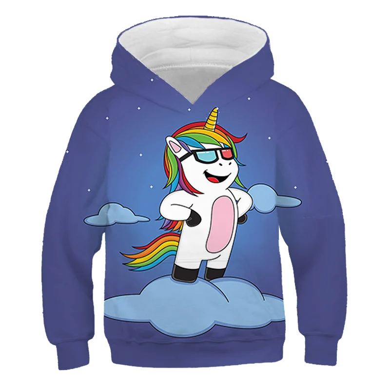

Unicorn hoodie 3D printing hoodie boy thin girl long sleeve hoodie Harajuku anime shirt wholesale and retail.