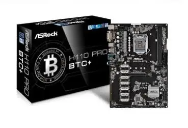 Материнская плата ASRock H110 PRO BTC + 1151 2400 МГц 4 SATA3 1 м 2 (SATA3) видеовыход DVI поддерживает 13