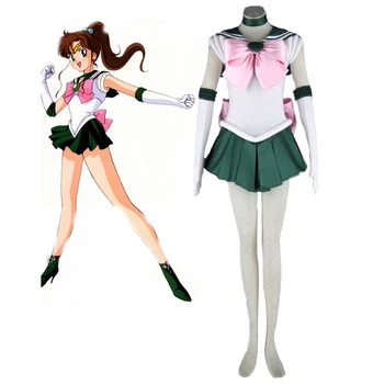 

Sailor Moon Sailor Jupiter Kino Makoto Fighting Uniform Anime Cosplay Costume Men Women Kids size