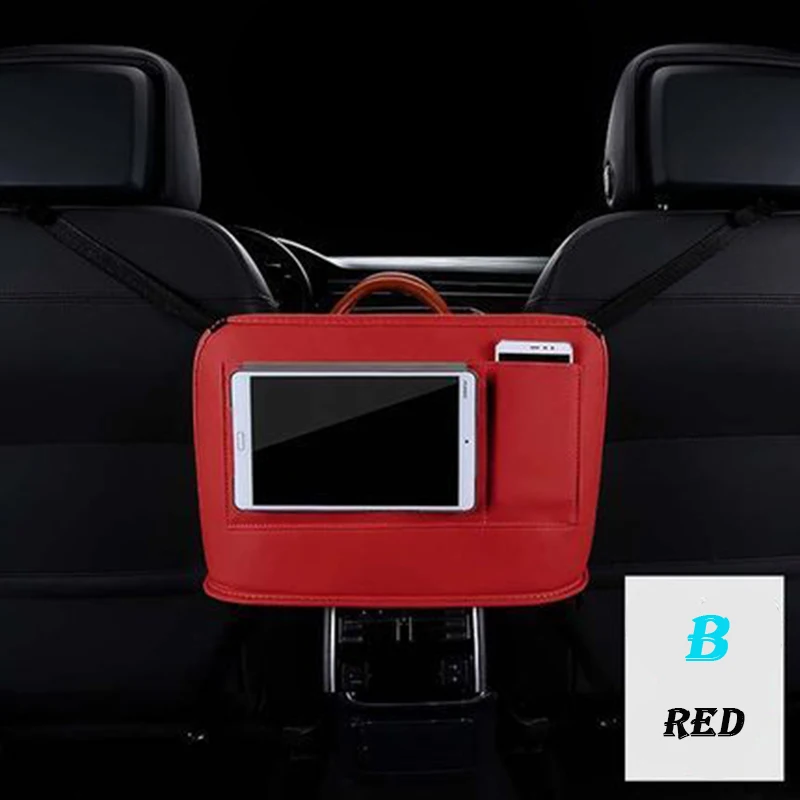 Кожаное автокресло подлокотник сумка для хранения Коробка для Renault Megane 2 Duster Clio Honda Civic Fit VW touareg mk7 MK5 Mazda 3 6 CX5 - Color Name: B-R
