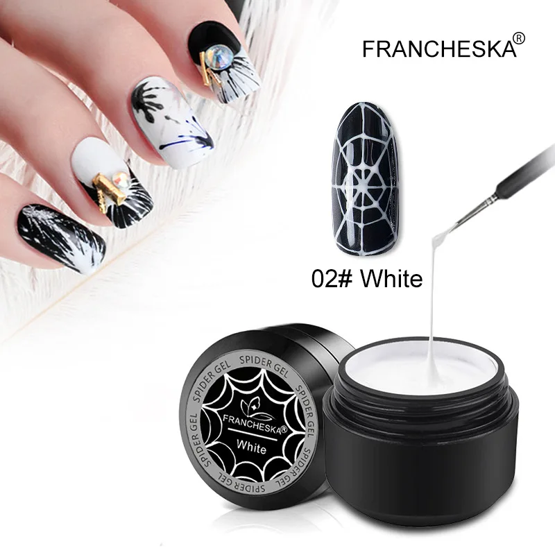 

Francheska Strong Stretch Nail Drawing Glue 5 Colors Soak Off UV Japanese Nail Polish Spider Gel Long-wearing Nail Art TSLM1