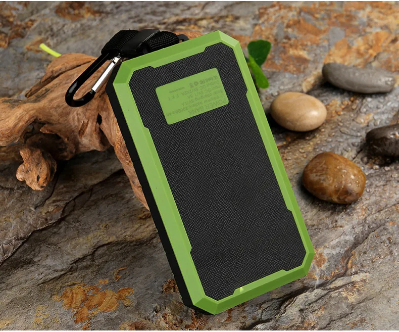 green 10000mah Xiaomi бренд солнечной энергии банк водонепроницаемый 20000 мАч Внешний Quick3.0 зарядное устройство Банк мощности для Xiaomi Iphone все телефон светодиодный компас - Цвет: green 10000mah