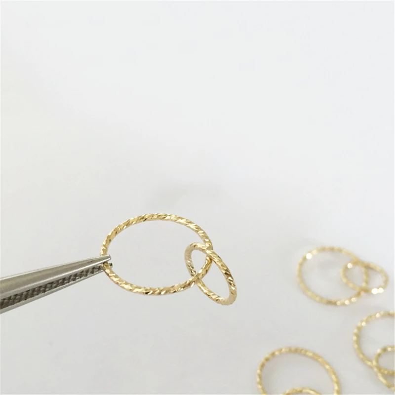 14K Gold Filled Sparkle Interlocking Rings Charm 15MM Gold Pendant For Bracelet Necklace Earring DIY Jewelry Findings