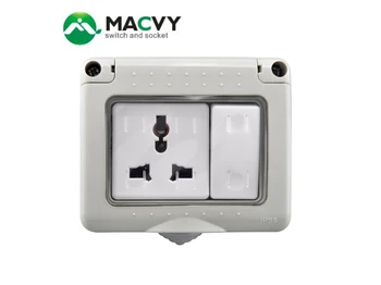 

MACVY IP55 1 Gang Switch Socket The national general Waterproof switch