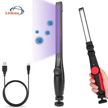 

40 LEDs UV Disinfection Flashlight Ultraviolet Rotatable Joint Handheld Work Light USB Rechargeable UV Sterilization Hand Lamp