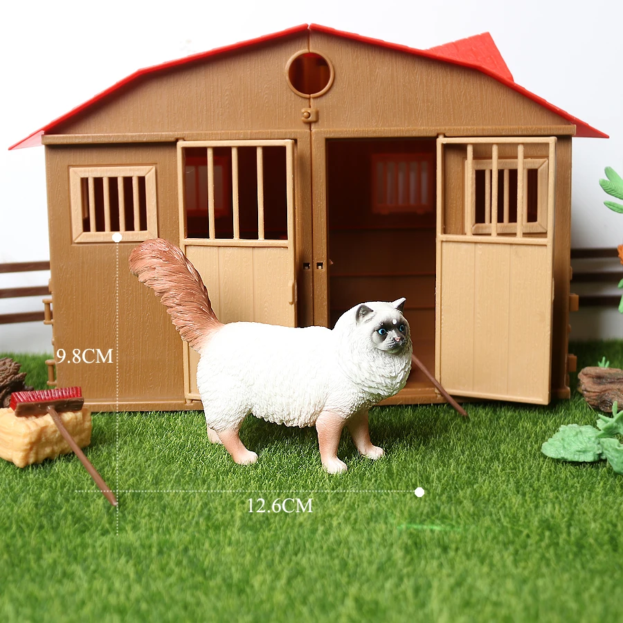 Hand-Painted Cat Figurines: Small Animal Statues for Indoor Decor and Children's Play