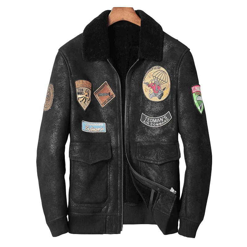 DK Новинка 2019 зимнее меховое кожаное пальто из натуральной кожи мужское теплое